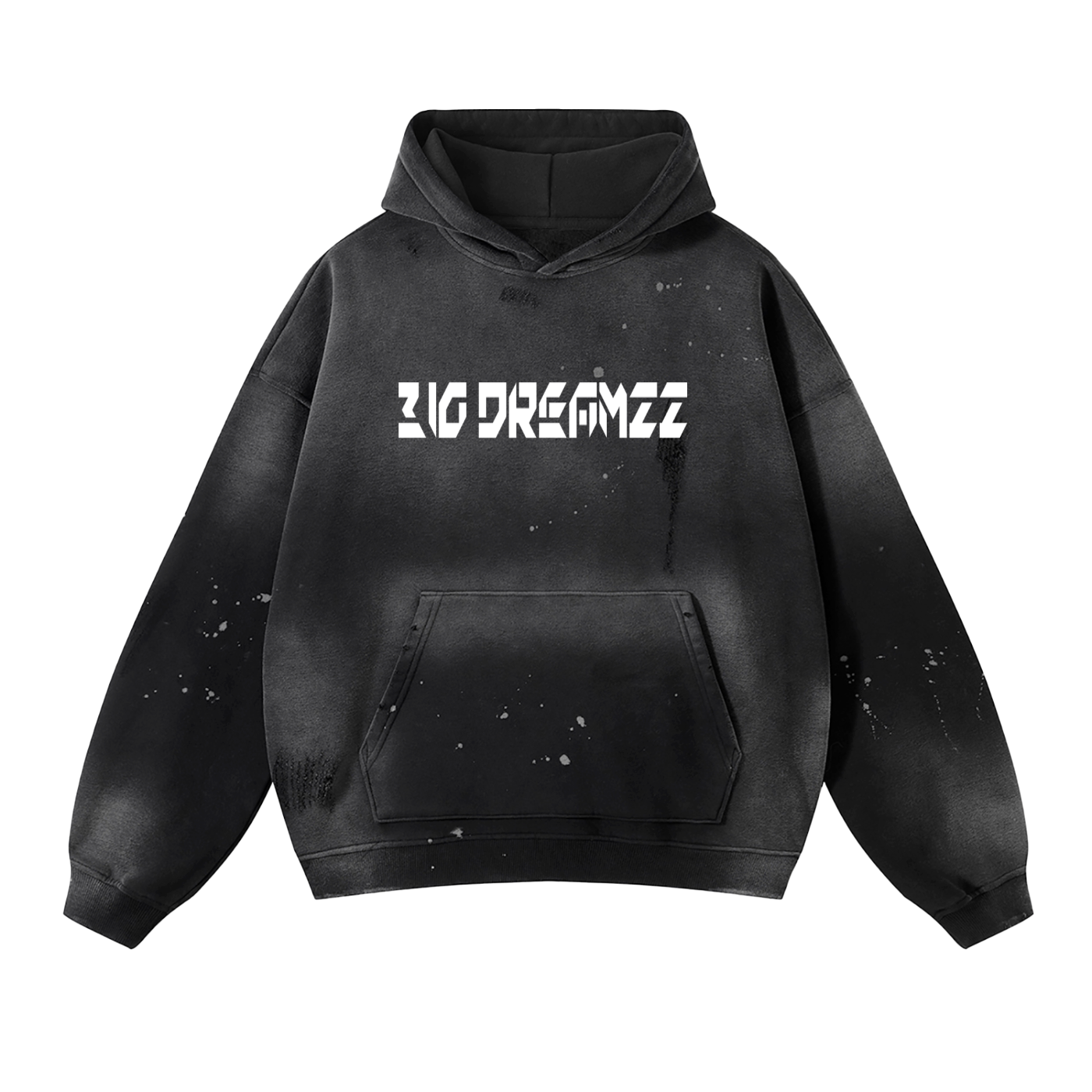 Vintage Washed Frayed Fleece Hoodie